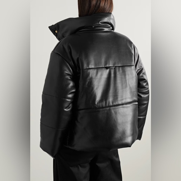 NANUSHKA Okobor™ Alt-Leather Puffer Jacket (padded vegan leather jacket) size S - Picture 3 of 10